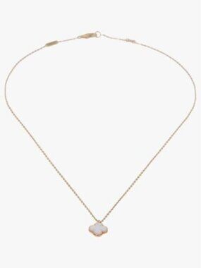 Van Cleef & Arpels Arpell Suit Alhambra Gold White Necklace